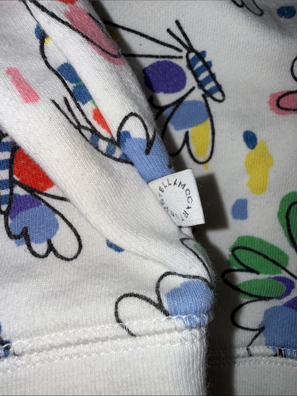 Stella McCartney Kids Cream Sweatshirt Multicolor Floral Motif butterfly 24month - Picture 11 of 14